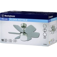Westinghouse Flora Royale Deckenventilator 54W (Ø x H) 76cm x 38cm Chrom mit Beleuchtung, Wendbare Flügel Westinghouse Flora Royale Deckenventilator 54W (Ø x H) 76cm x 38cm Chrom mit Beleuchtung, Wendbare Flügel