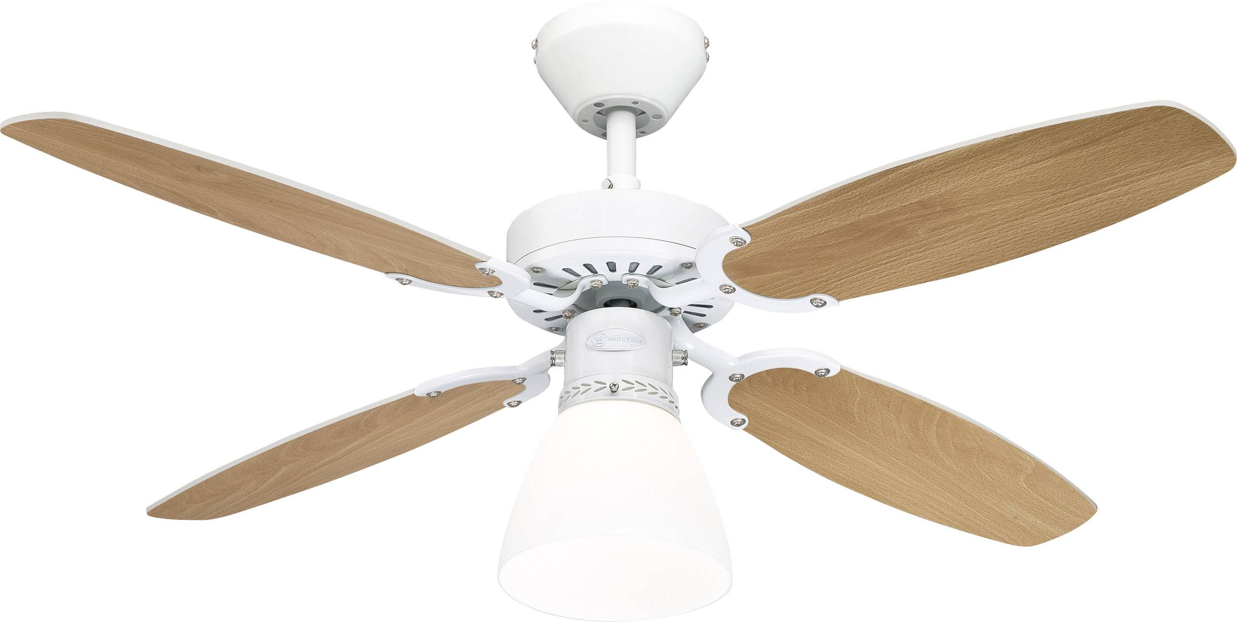 Westinghouse Capitol Deckenventilator 42 W (Ø x H) 105 cm x 44 cm Weiß mit Beleuchtung, Wendbare Flügel