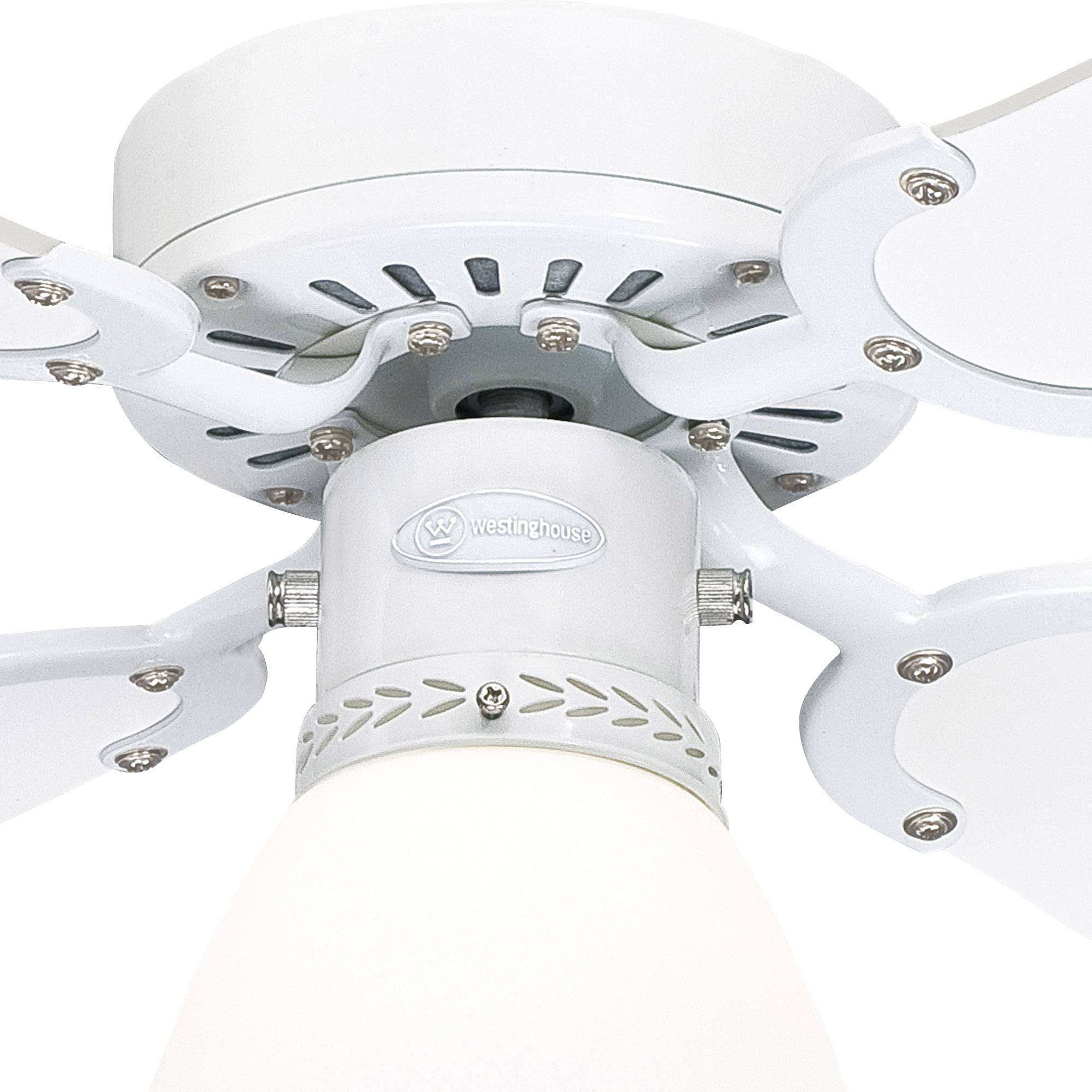 Westinghouse Capitol Deckenventilator 42 W (Ø x H) 105 cm x 44 cm Weiß mit Beleuchtung, Wendbare Flügel