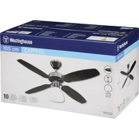 Westinghouse Capitol Deckenventilator 42W (Ø x H) 105cm x 44cm Schwarz mit Beleuchtung, Wendbare Flügel Westinghouse Capitol Deckenventilator 42W (Ø x H) 105cm x 44cm Schwarz mit Beleuchtung, Wendbare Flügel