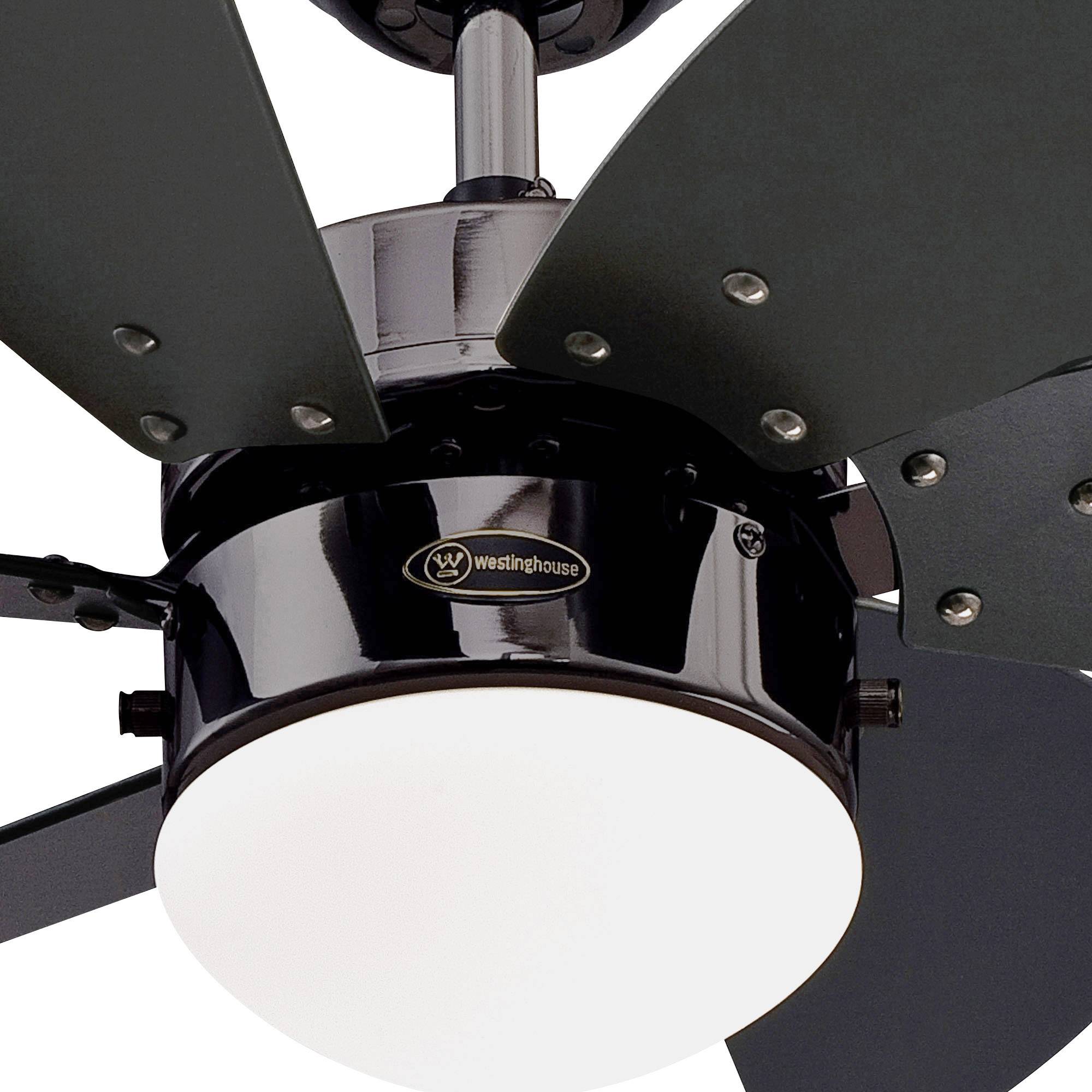 Westinghouse Turbo Swirl Deckenventilator 50W (Ø x H) 76cm x 38cm Schwarz mit Beleuchtung, Winterbetrieb