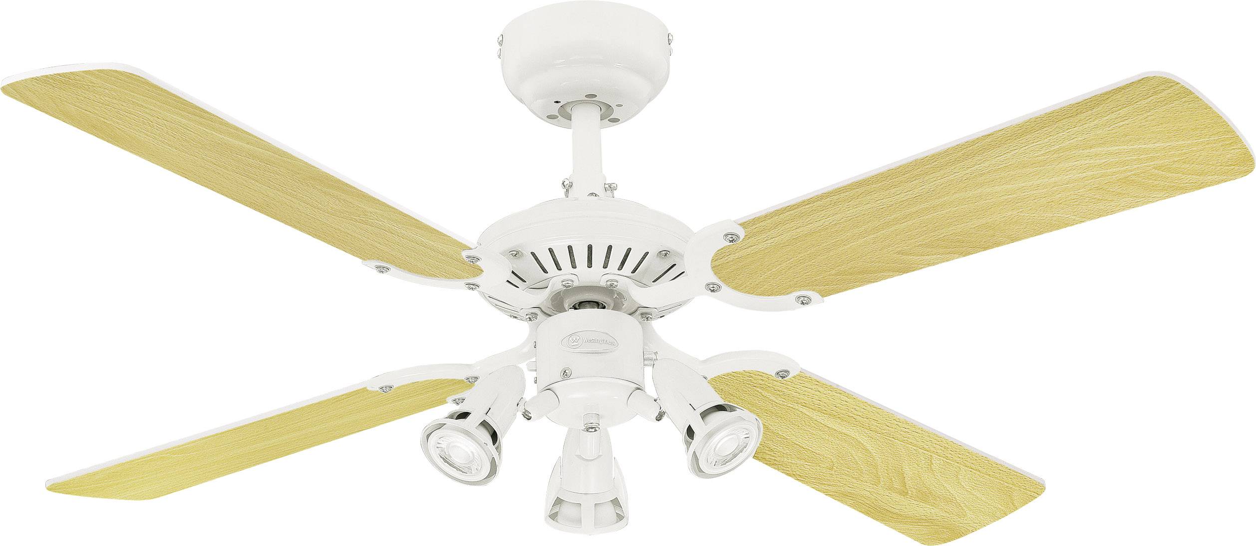 Westinghouse Princess Euro Deckenventilator 43W (Ø x H) 105cm x 330mm Weiß mit Beleuchtung, Austauschbare Flügel, Wendbare Flügel