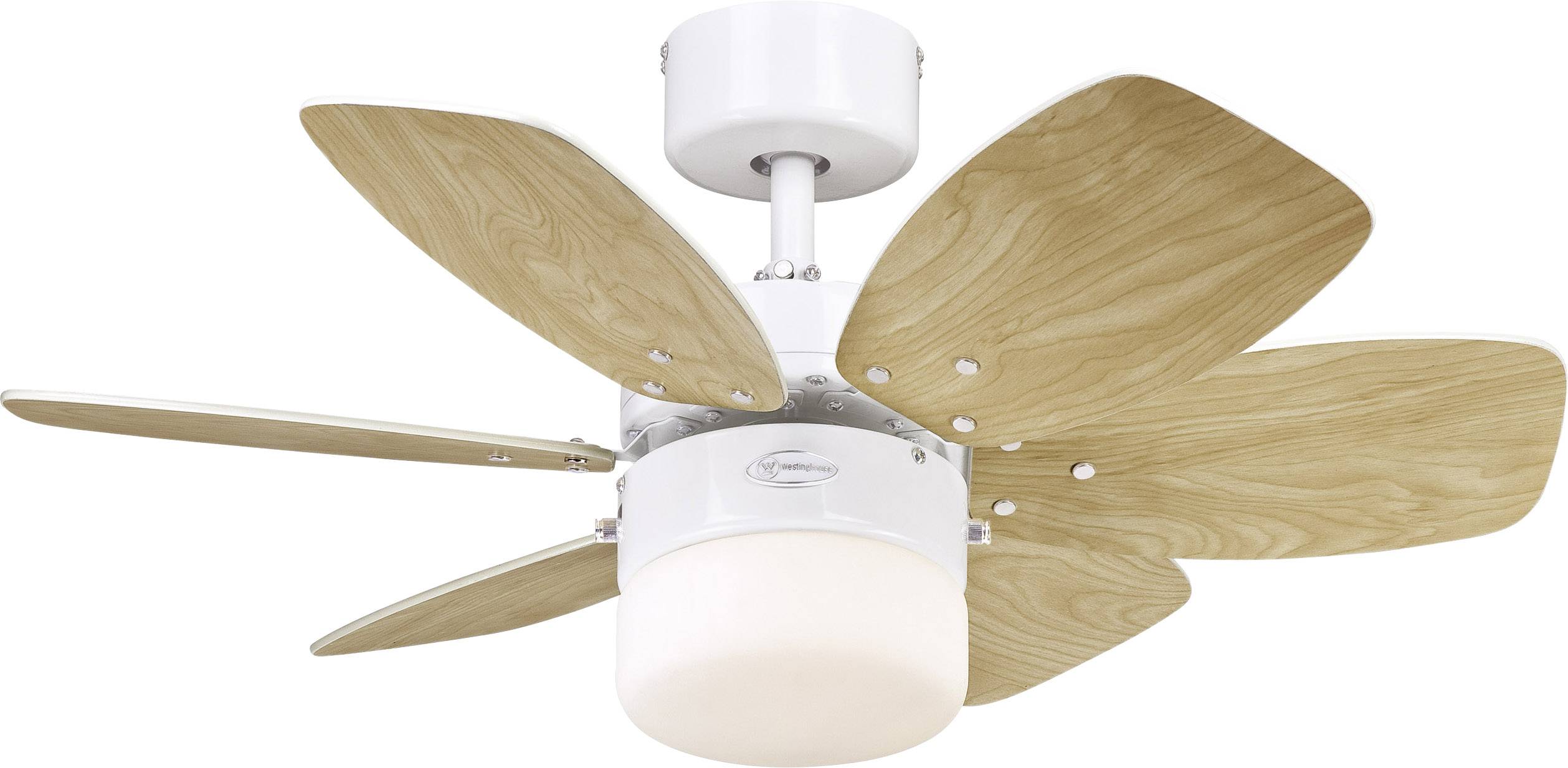 Westinghouse Flora Royale Deckenventilator 54 W (Ø x H) 76 cm x 38 cm Weiß mit Beleuchtung, Wendbare Flügel