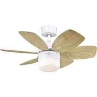 Westinghouse Flora Royale Deckenventilator 54W (Ø x H) 76cm x 38cm Weiß mit Beleuchtung, Wendbare Flügel Westinghouse Flora Royale Deckenventilator 54W (Ø x H) 76cm x 38cm Weiß mit Beleuchtung, Wendbare Flügel