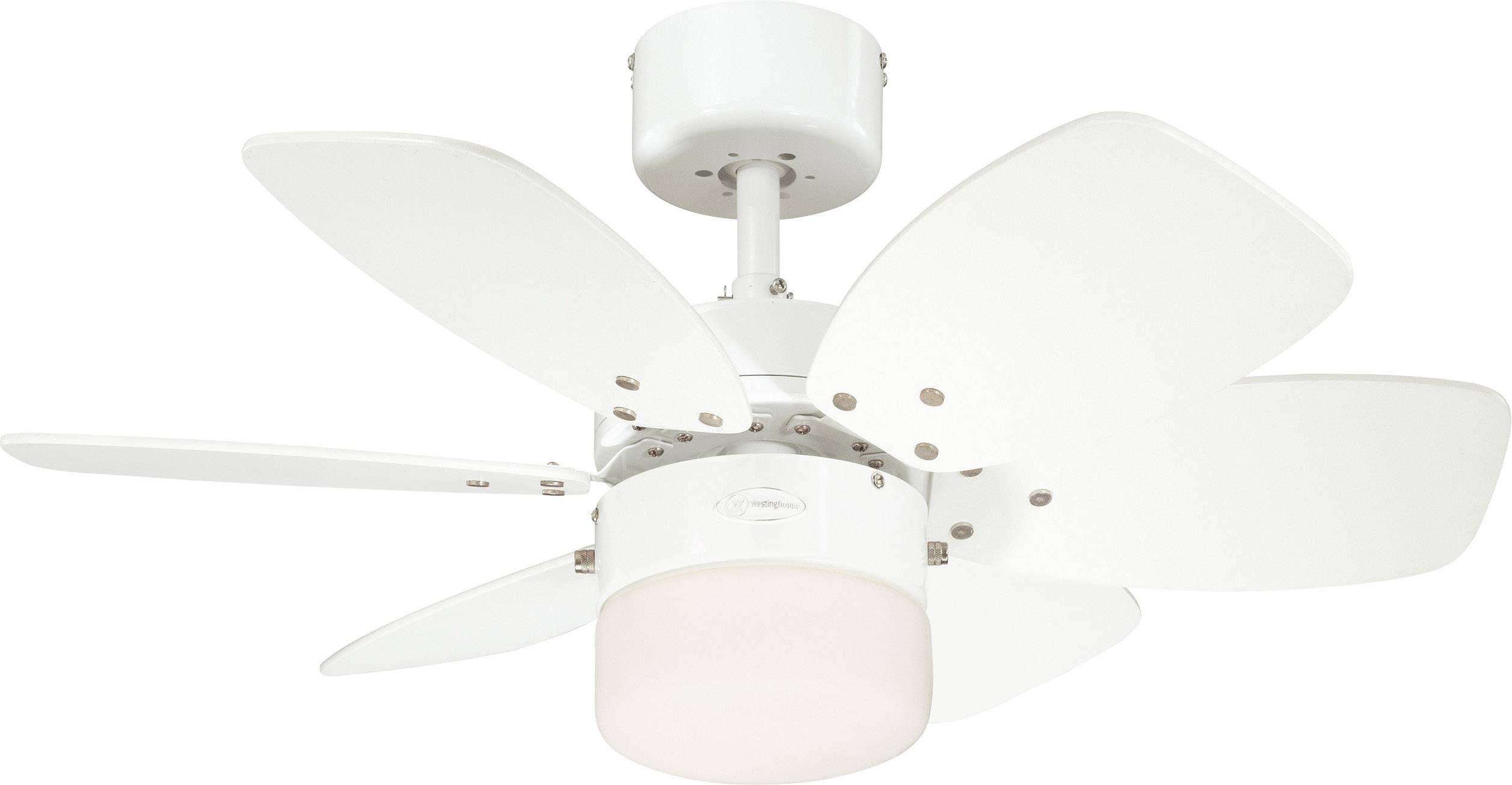 Westinghouse Flora Royale Deckenventilator 54 W (Ø x H) 76 cm x 38 cm Weiß mit Beleuchtung, Wendbare Flügel