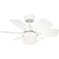 Westinghouse Flora Royale Deckenventilator 54W (Ø x H) 76cm x 38cm Weiß mit Beleuchtung, Wendbare Flügel Westinghouse Flora Royale Deckenventilator 54W (Ø x H) 76cm x 38cm Weiß mit Beleuchtung, Wendbare Flügel