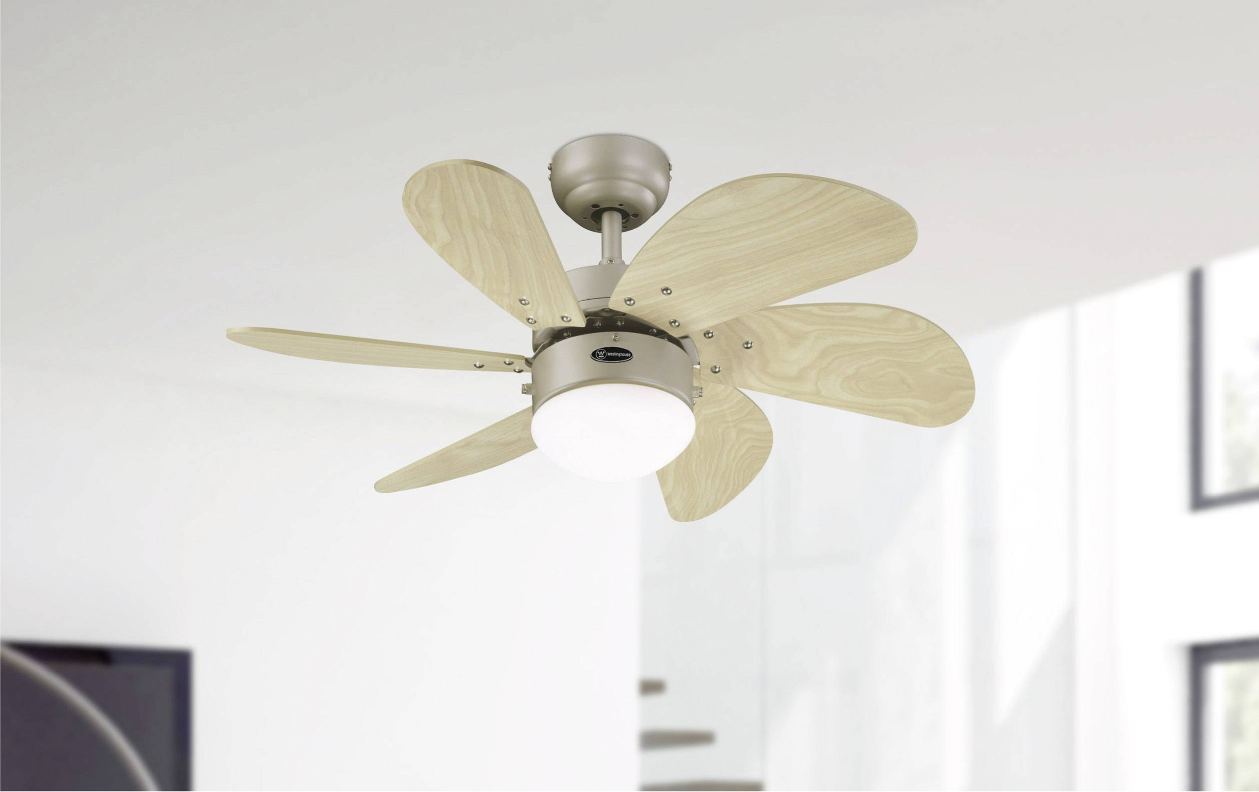 Westinghouse Turbo Swirl Deckenventilator 50W (Ø x H) 76cm x 38cm Titan mit Beleuchtung, Winterbetrieb