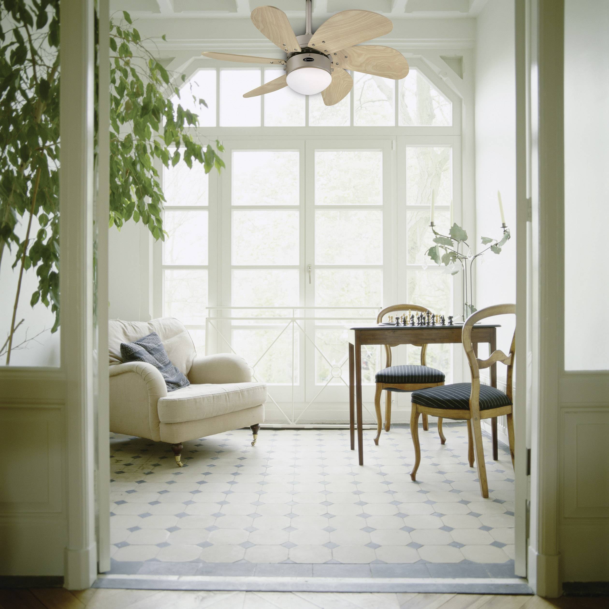 Westinghouse Turbo Swirl Deckenventilator 50W (Ø x H) 76cm x 38cm Titan mit Beleuchtung, Winterbetrieb