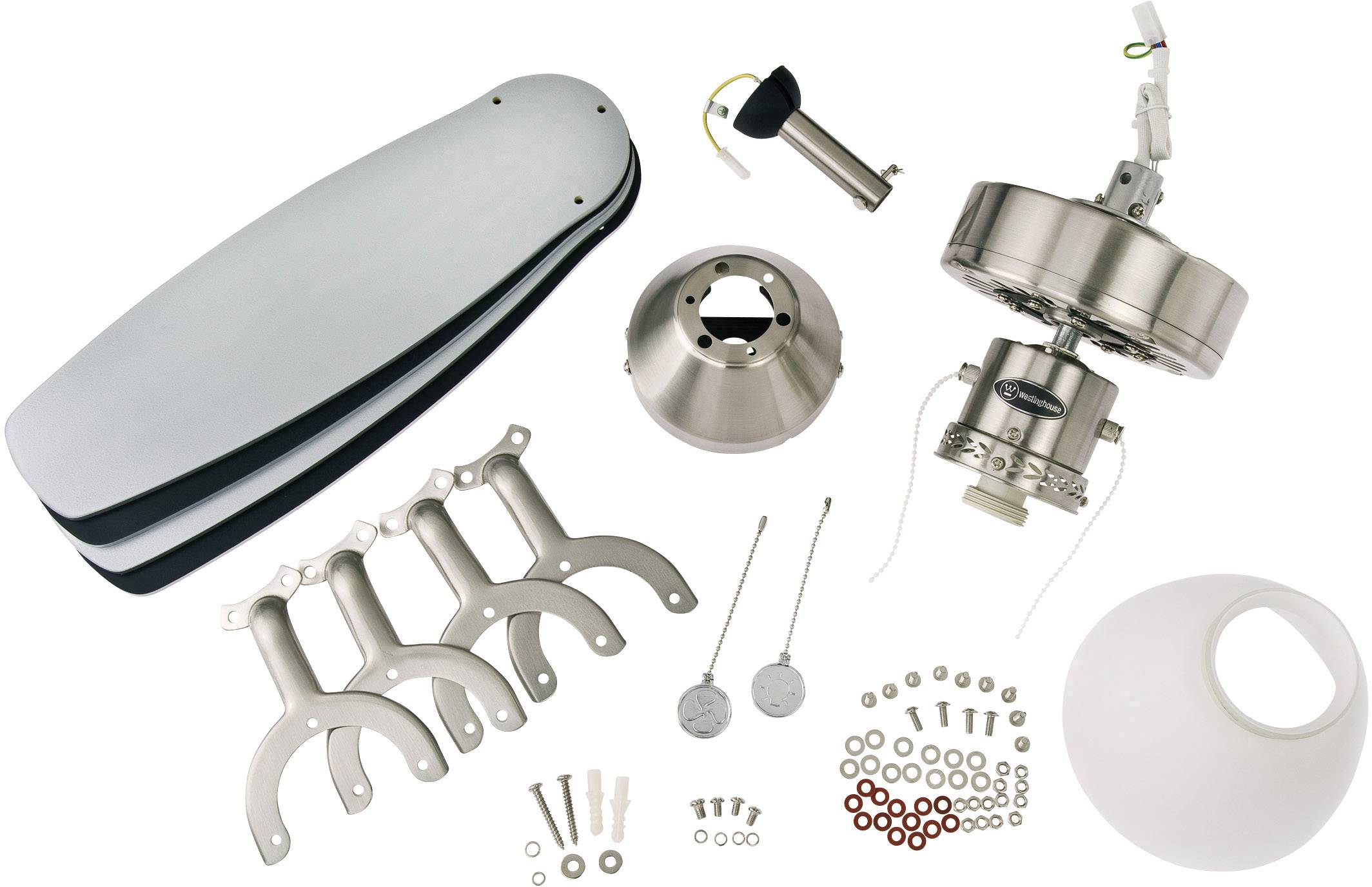 Westinghouse Capitol Deckenventilator 42 W (Ø x H) 105 cm x 44 cm Silber mit Beleuchtung, Wendbare Flügel