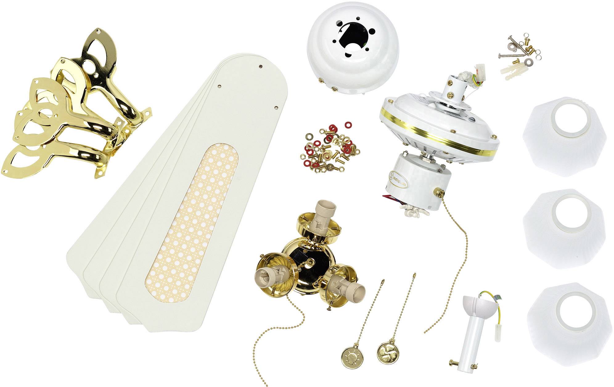 Westinghouse Princess Trio Deckenventilator 55 W (Ø x H) 105 cm x 43 cm Weiß mit Beleuchtung, Wendbare Flügel