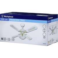 Westinghouse Princess Trio Deckenventilator 55W (Ø x H) 105cm x 43cm Weiß mit Beleuchtung, Wendbare Flügel Westinghouse Princess Trio Deckenventilator 55W (Ø x H) 105cm x 43cm Weiß mit Beleuchtung, Wendbare Flügel
