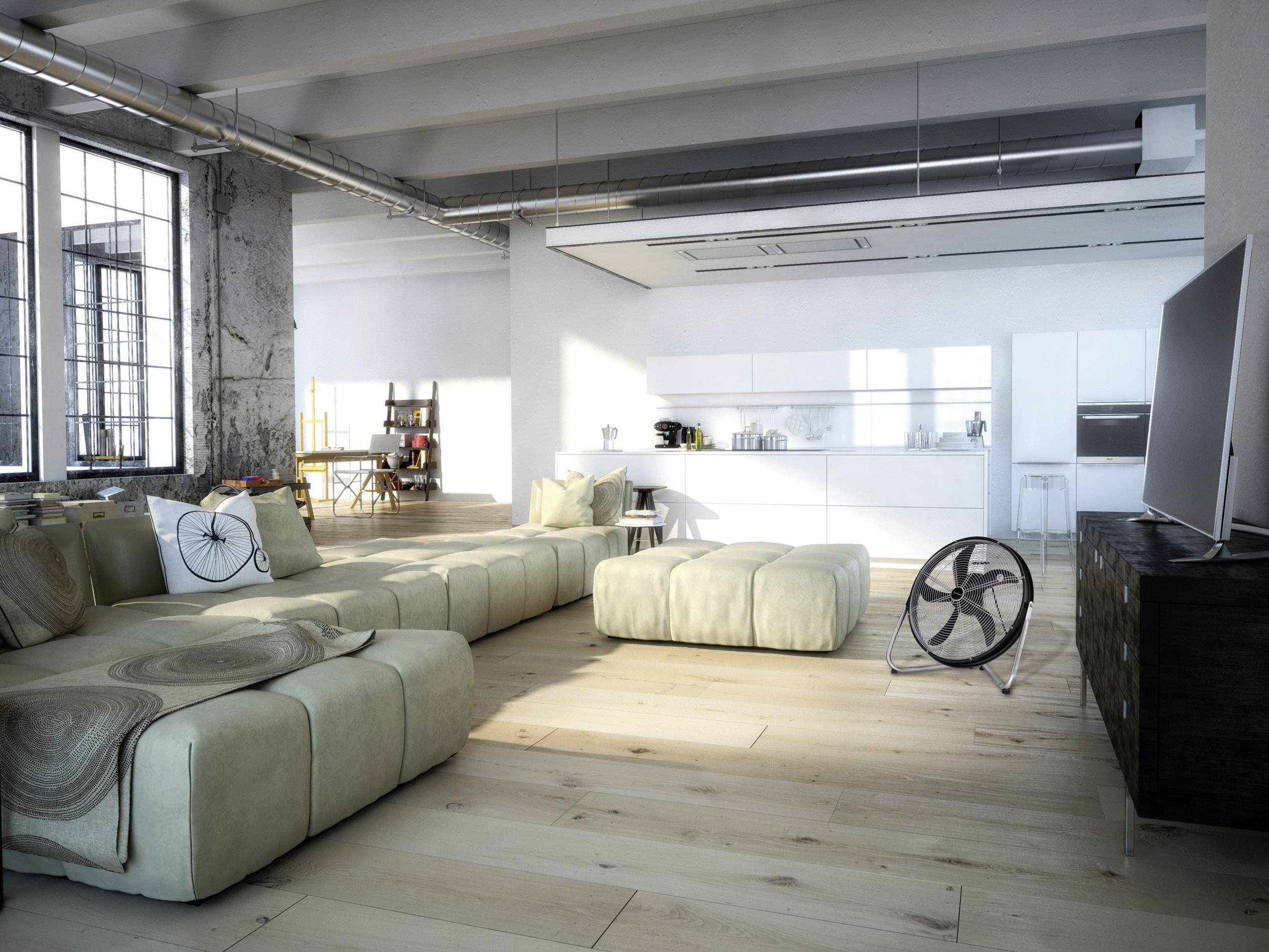 Westinghouse Yucon II Bodenventilator 120 W (Ø x H) 50 cm x 60.5 cm Schwarz, Silber