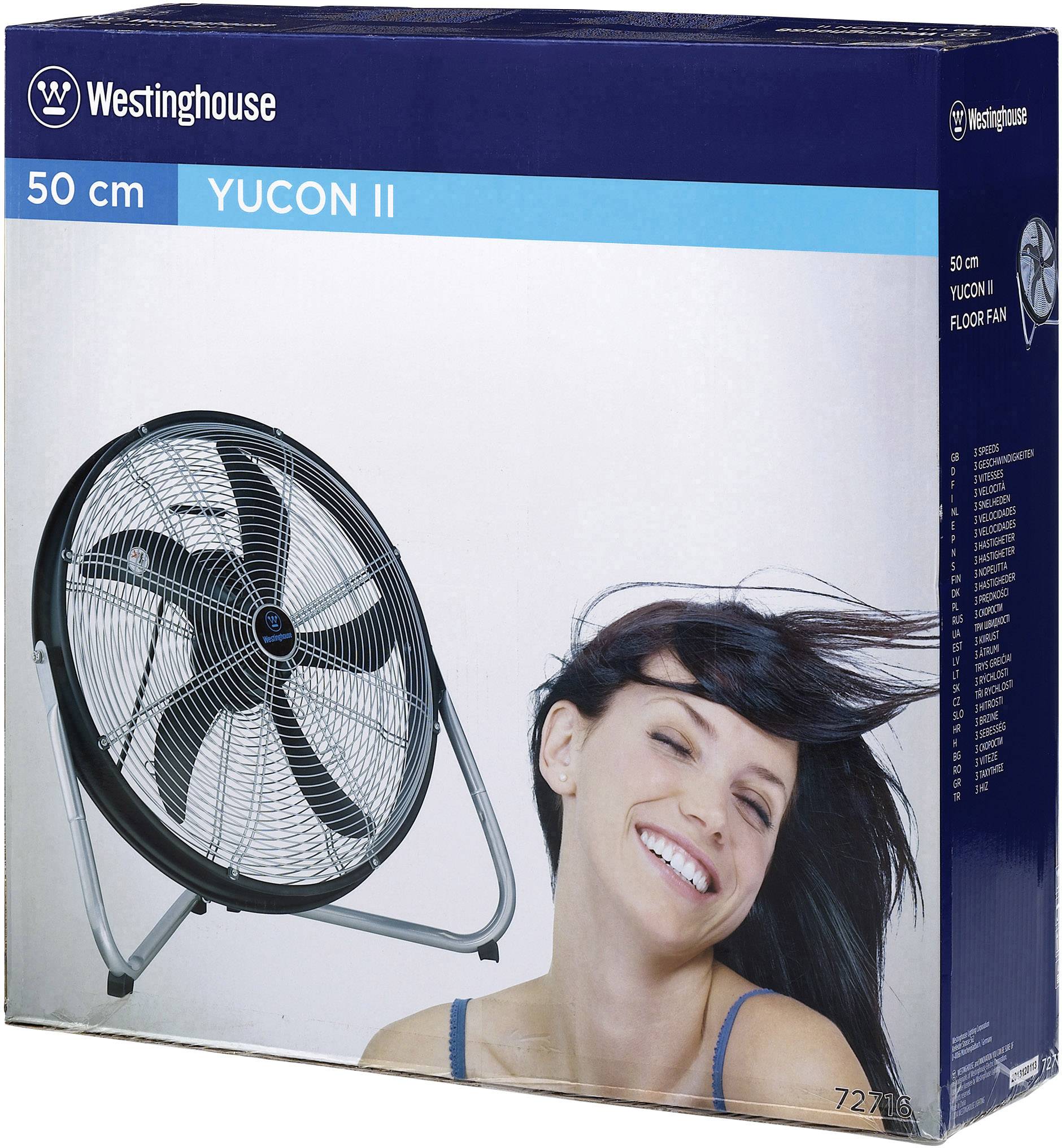 Westinghouse Yucon II Bodenventilator 120 W (Ø x H) 50 cm x 60.5 cm Schwarz, Silber