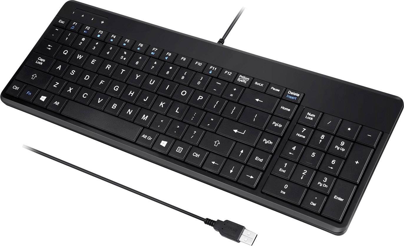Perixx PERIBOARD-220 H USB Tastatur Deutsch, QWERTZ, Windows® Schwarz USB-Anschluss