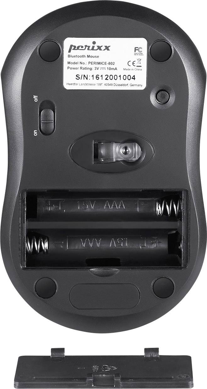 Perixx PERIMICE-802 Maus Bluetooth® Optisch Schwarz 3 Tasten 1000 dpi