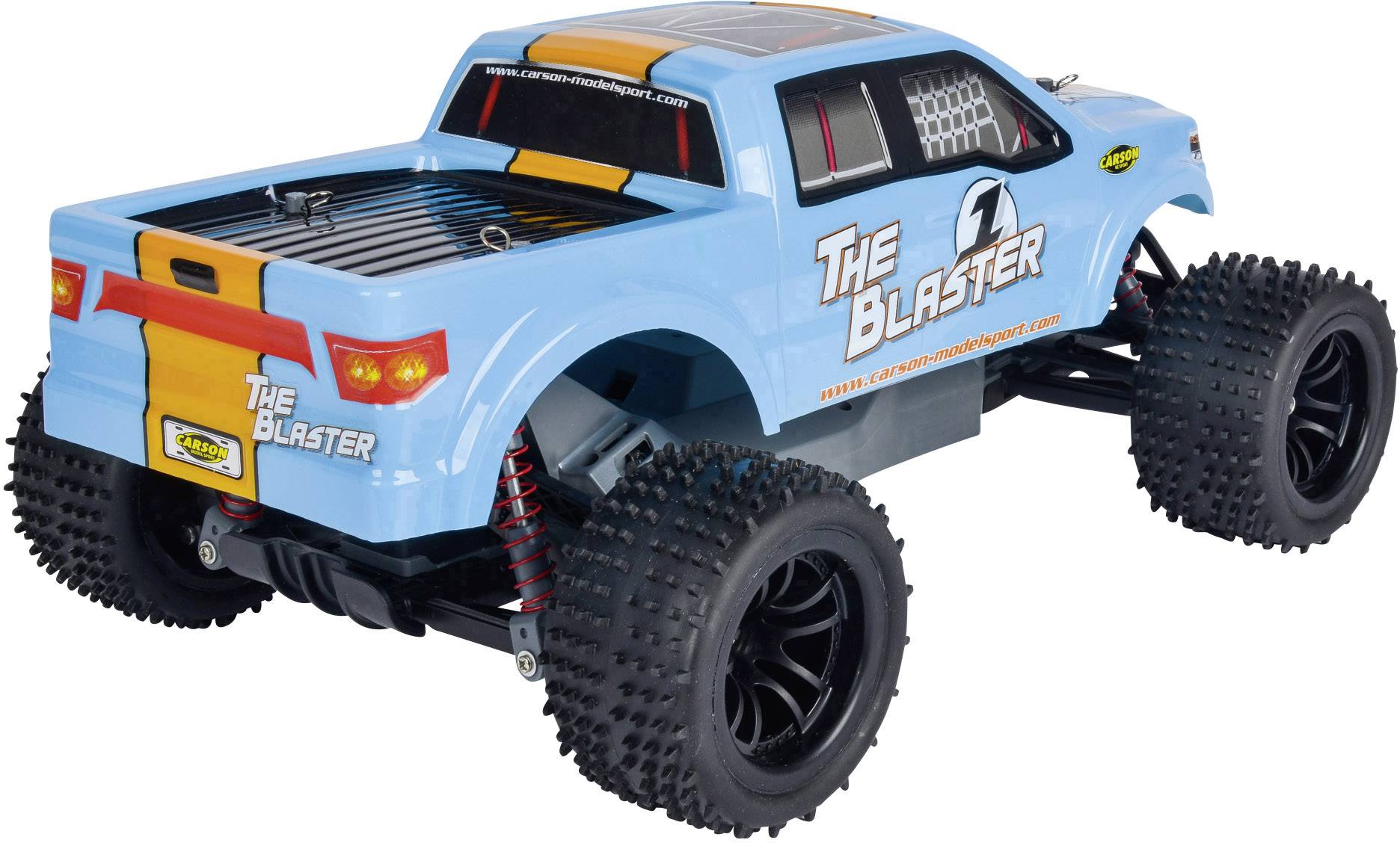 Carson Modellsport The Blaster FE Brushed 1:10 RC Modellauto Elektro Monstertruck Heckantrieb (2WD) 100% RtR 2,4GHz inkl. Akku