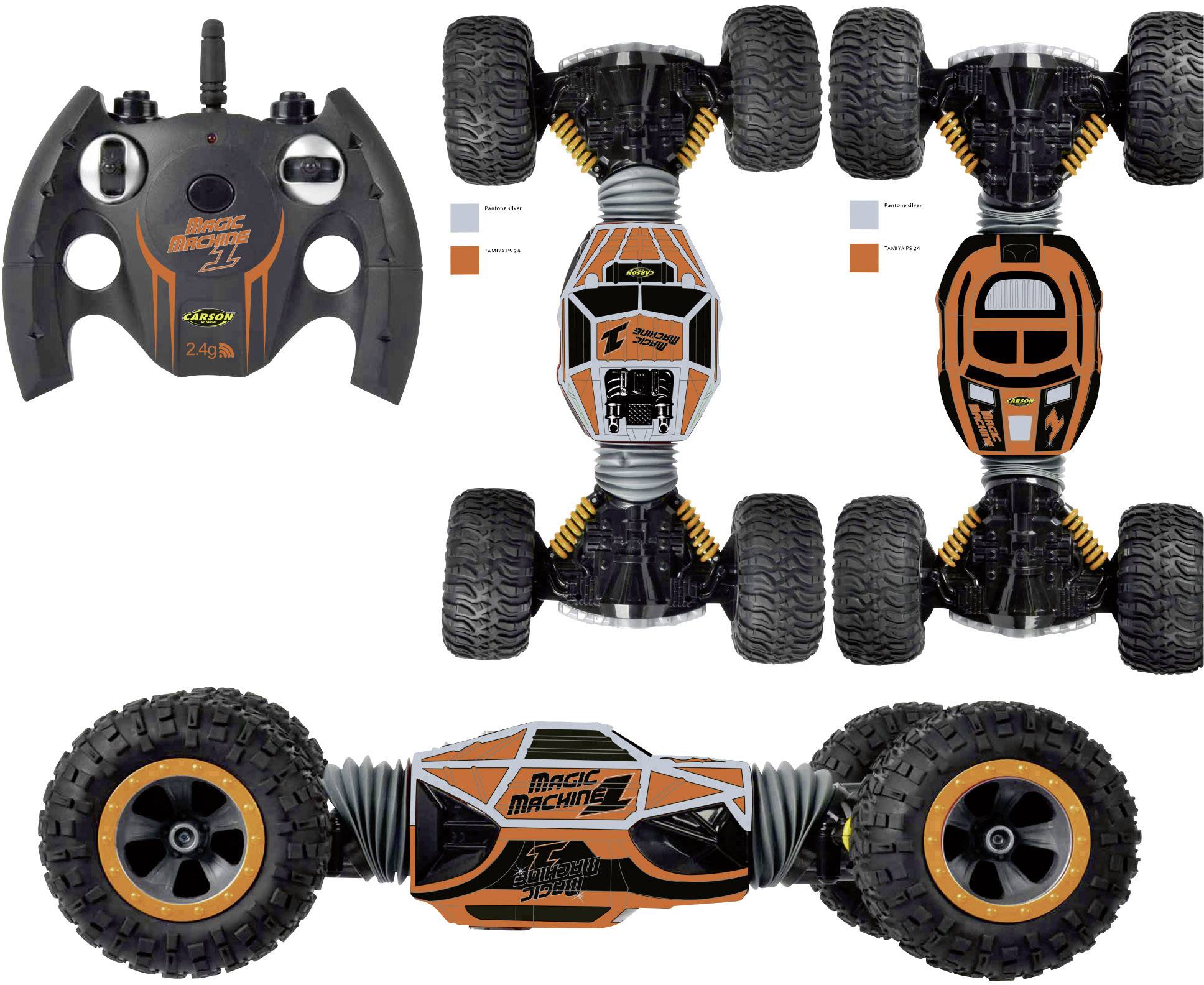 Carson Modellsport 500404200 Magic Machine 1:8 RC Modellauto Elektro Monstertruck Allradantrieb (4WD) inkl. Akku, Ladegerät und