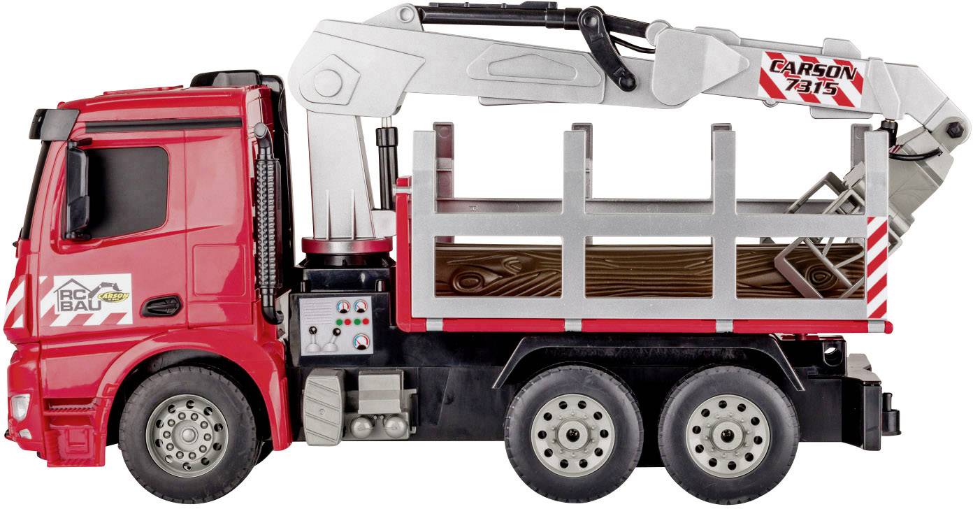 Carson Modellsport Holztransporter 1:20 RC Einsteiger Funktionsmodell Landwirtschaftsfahrzeug inkl. Akku, Ladegerät und Senderbatterien