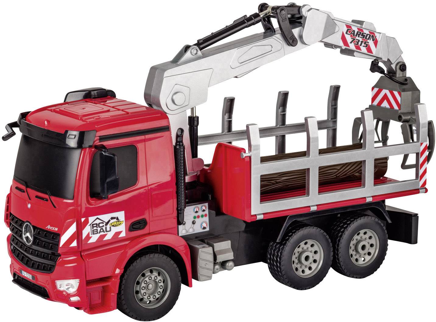 Carson Modellsport Holztransporter 1:20 RC Einsteiger Funktionsmodell Landwirtschaftsfahrzeug inkl. Akku, Ladegerät und