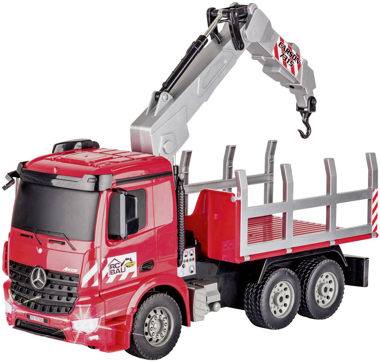 Carson Modellsport Holztransporter 1:20 RC Einsteiger Funktionsmodell Landwirtschaftsfahrzeug inkl. Akku, Ladegerät und