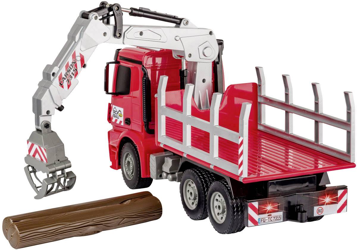 Carson Modellsport Holztransporter 1:20 RC Einsteiger Funktionsmodell Landwirtschaftsfahrzeug inkl. Akku, Ladegerät und Senderbatterien