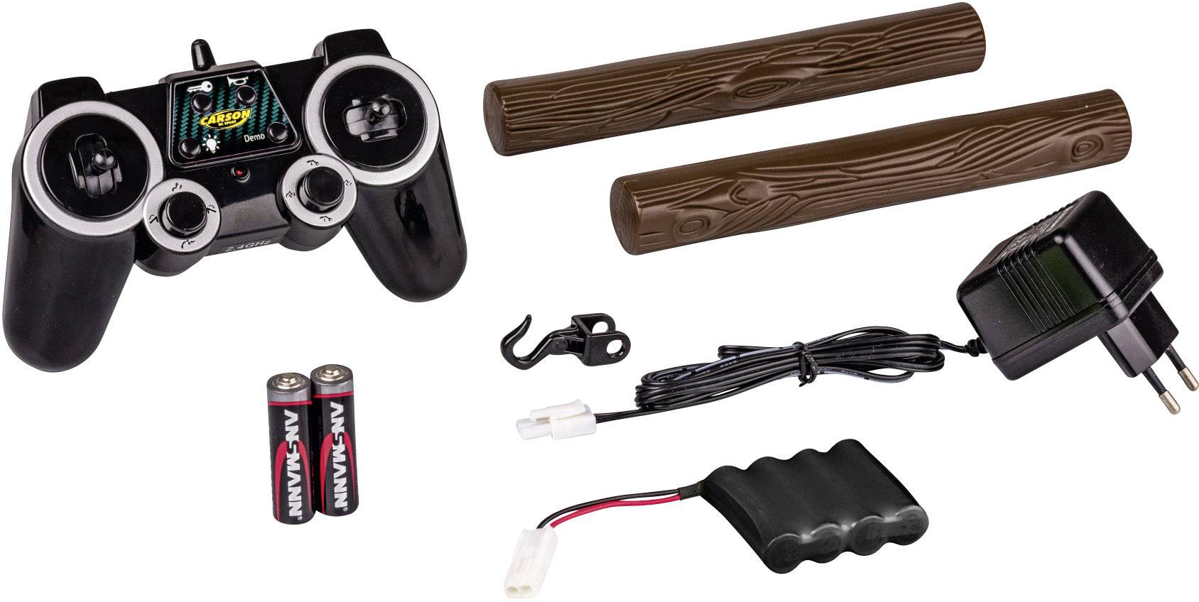 Carson Modellsport Holztransporter 1:20 RC Einsteiger Funktionsmodell Landwirtschaftsfahrzeug inkl. Akku, Ladegerät und Senderbatterien