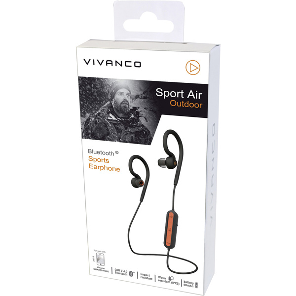 Vivanco SPORT AIR OUTDOOR Bluetooth® In Ear Kopfhörer In Ear Schweißresistent, Wasserabweisend, mi