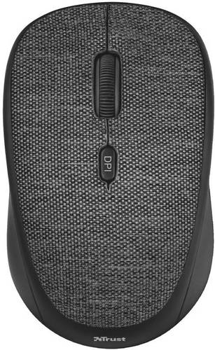 Trust Yvi Fabric Funk Maus Optisch Schwarz, Grau