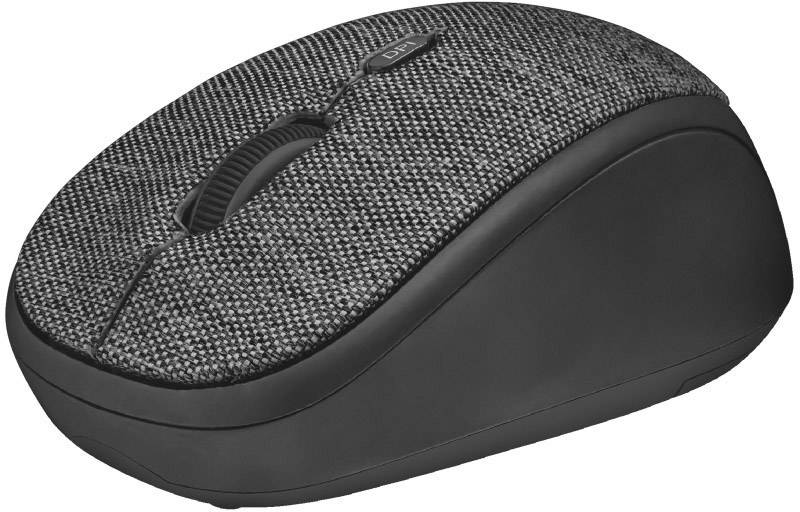 Trust Yvi Fabric Funk Maus Optisch Schwarz, Grau