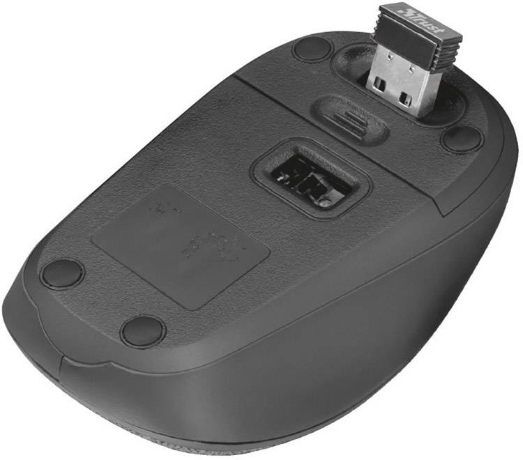 Trust Yvi Fabric Funk Maus Optisch Schwarz, Grau