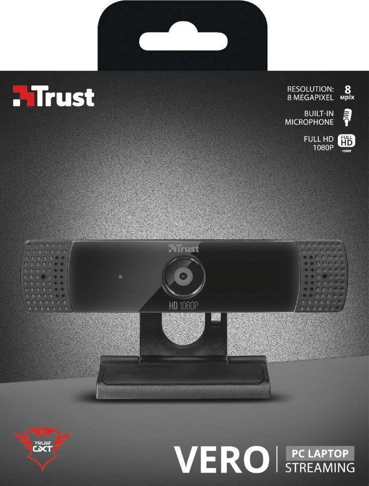 Trust GXT 1160 Vero Streaming Full HD-Webcam 1920 x 1080 Pixel Standfuß, Klemm-Halterung