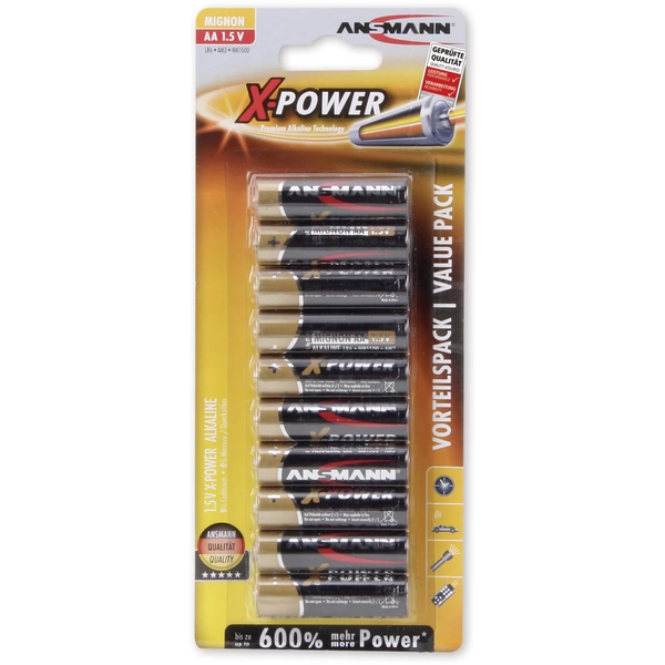 Ansmann X-Power Mignon (AA)-Batterie Alkali-Mangan 1.5V 10St. Ansmann X-Power Mignon (AA)-Batterie Alkali-Mangan 1.5V 10St.