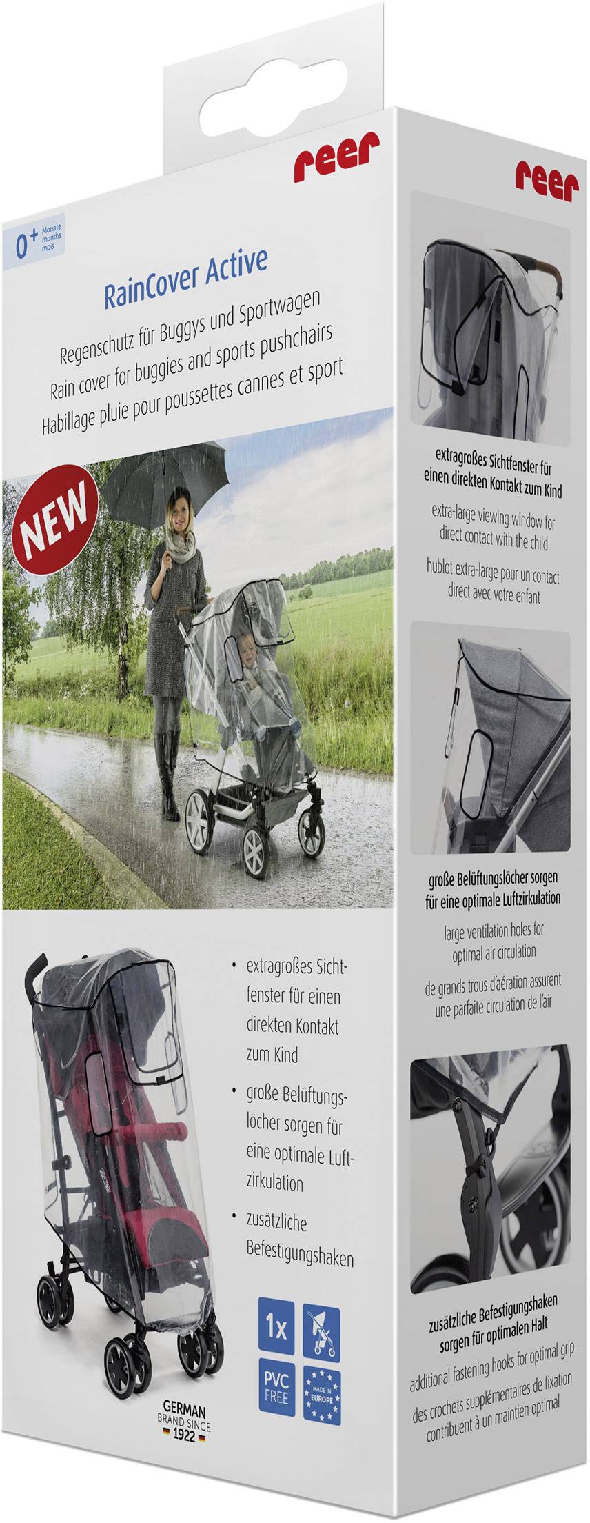 reer Regenschutz für Buggys und Sportwagen RainCover Active