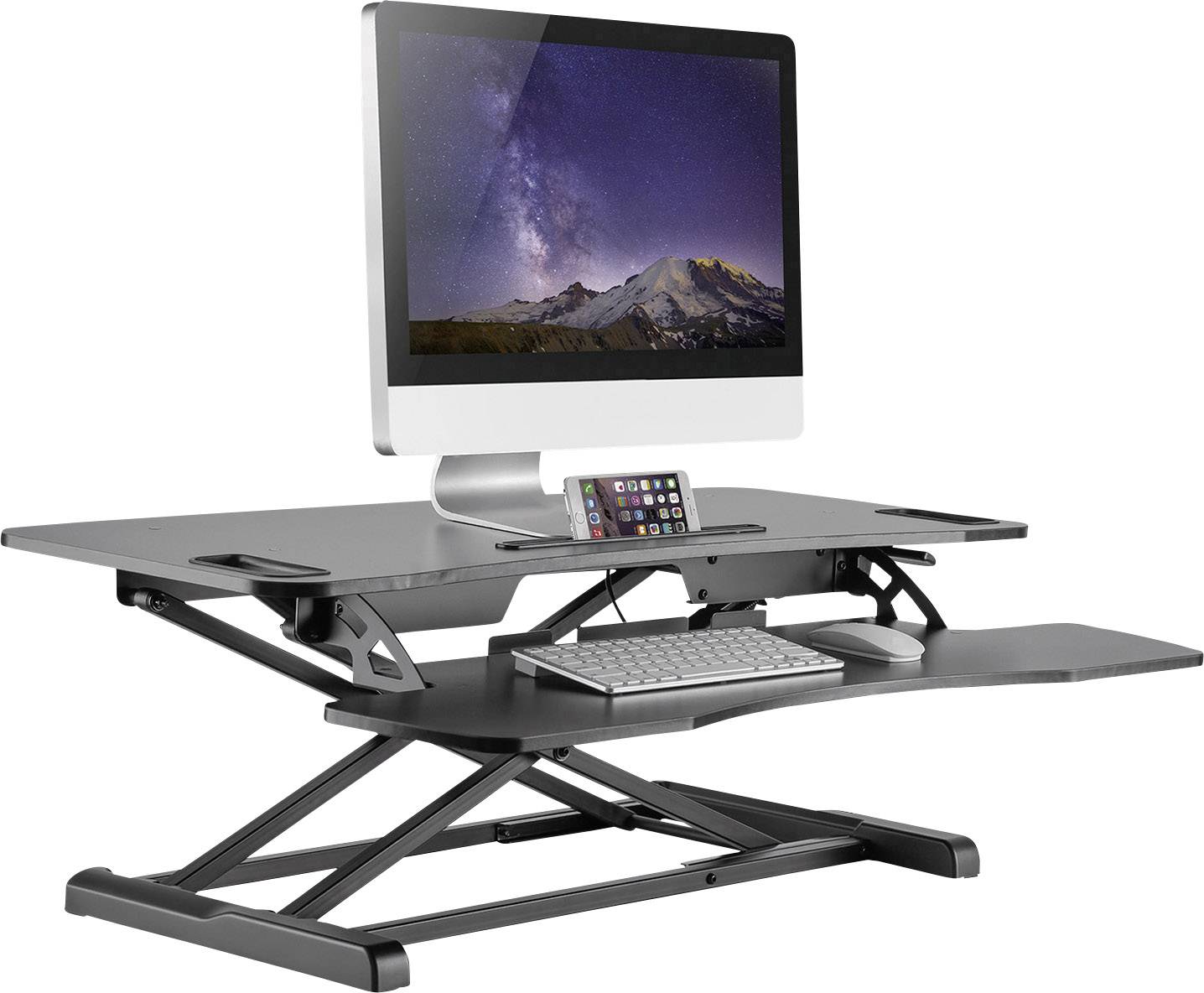 Digitus DA-90380-1 Sitz-Steh-Schreibtischaufsatz Höhen-Bereich: 100 bis 500mm Schwarz