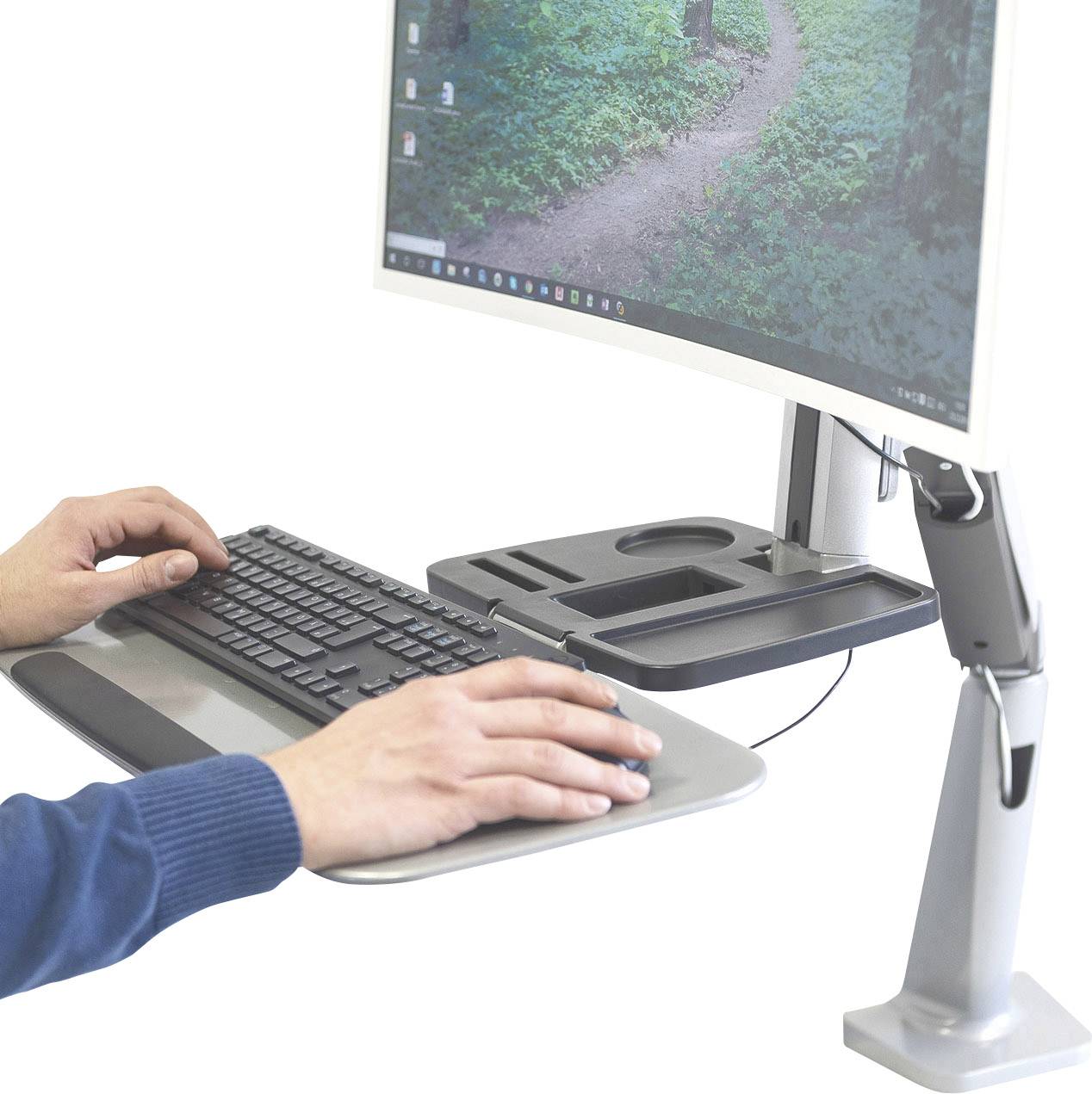 Digitus DA-90381 Sitz-Steh-Schreibtischaufsatz Höhen-Bereich: 30 bis 500mm Schwarz, Silber