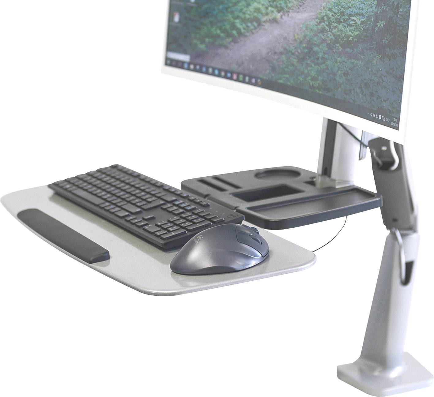 Digitus DA-90381 Sitz-Steh-Schreibtischaufsatz Höhen-Bereich: 30 bis 500mm Schwarz, Silber