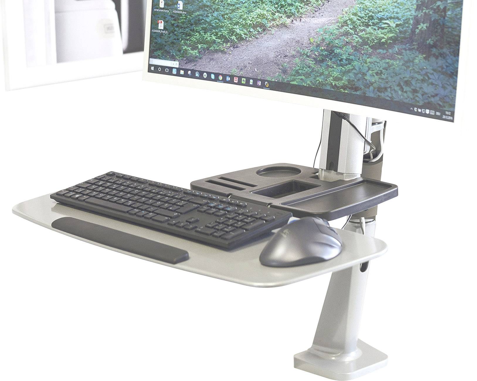 Digitus DA-90381 Sitz-Steh-Schreibtischaufsatz Höhen-Bereich: 30 bis 500mm Schwarz, Silber