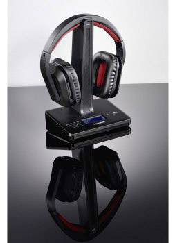 Thomson WHP5407 Funk TV Over Ear Kopfhörer Over Ear Lautstärkeregelung, DAB+ Radio Schwarz, Rot