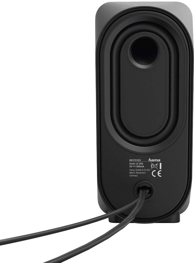 Hama Sonic LS-206 2.0 PC-Lautsprecher Kabelgebunden 6 W Schwarz, Silber