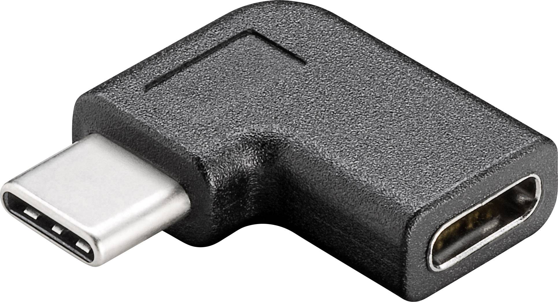 Goobay USB 3.2 Gen 1 (USB 3.0) Adapter [1x USB-C® Buchse - 1x USB-C® Stecker] Adapter USB-C™ auf USB-C™ 90°, schwarz
