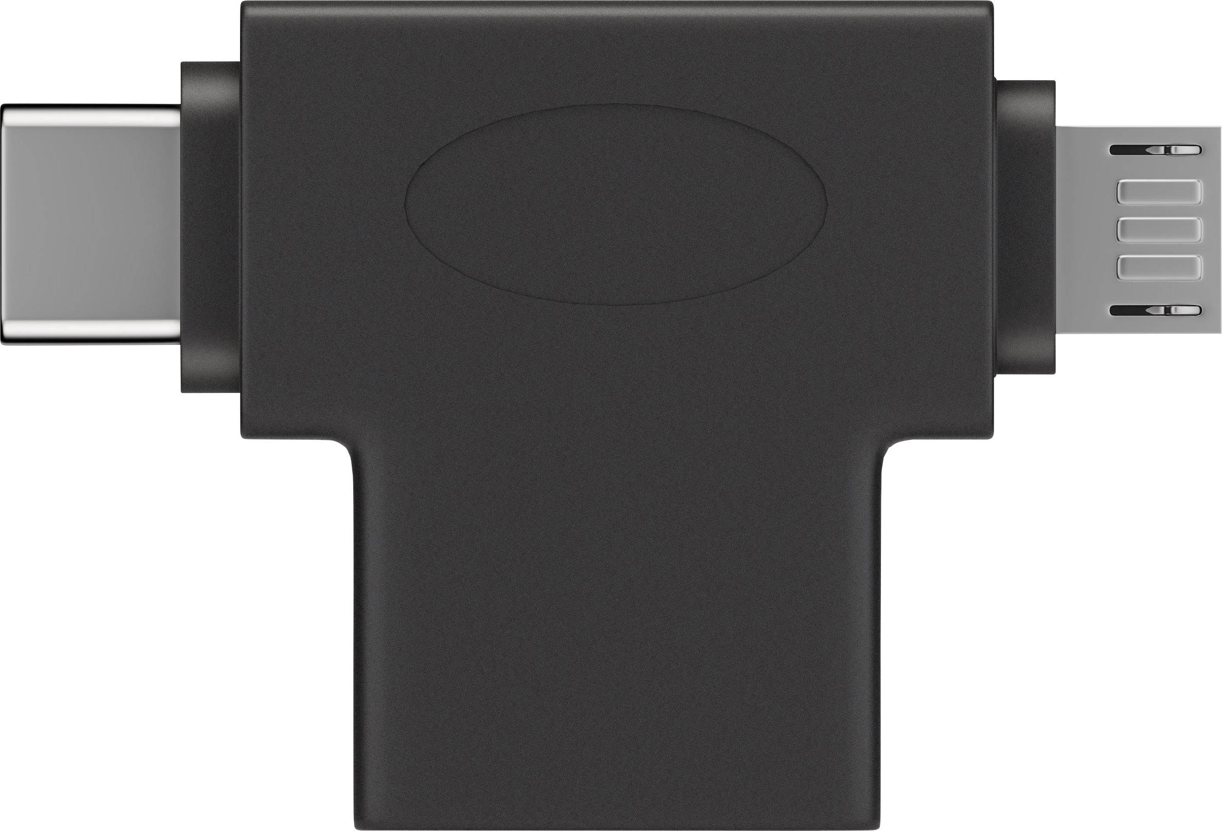 goobay USB-A - USB Mic.-B,USB-C T-Ada SW