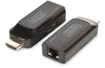 Zwei HDMI-Adapter, einer mit USB-Anschluss, der andere mit HDMI-Anschluss, beide mit der Aufschrift 'Digitus Professional'.