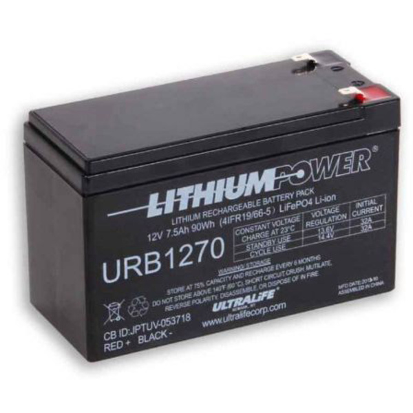 Ultralife URB1270 Spezial-Akku LiFePo-Block Flachstecker LiFePO 4 12.8V 7500 mAh