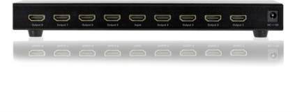 Digitus DS-43302 8 Port HDMI-Splitter Metallgehäuse, Ultra HD-fähig, mit Aluminiumgehäuse, LED-Anzeige 1920 x 1200 Pixel Schwarz