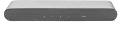 Digitus DS-45319 4 Port HDMI-Splitter Metallgehäuse, Ultra HD-fähig, mit Aluminiumgehäuse, LED-Anzeige 4096 x 2160 Pixel Schwarz