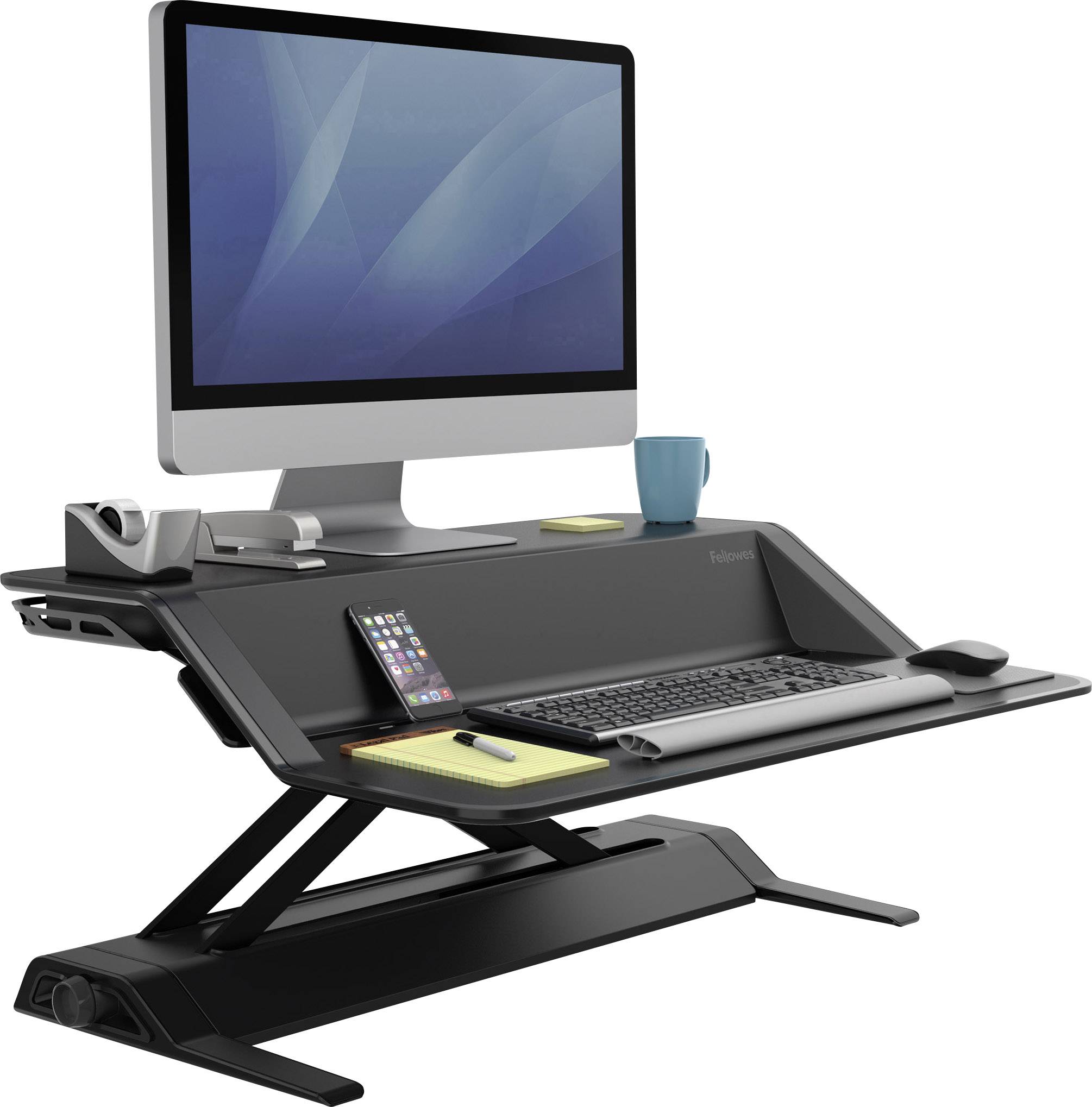 Fellowes Lotus™ Workstation Sitz-Steh-Schreibtischaufsatz Höhen-Bereich: 0 bis 432 mm Schwarz