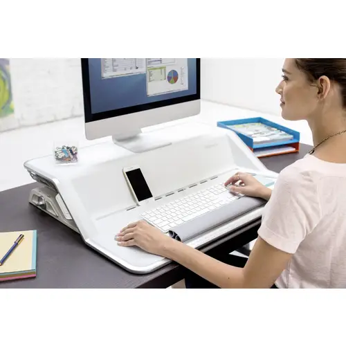 Fellowes Lotus™ Workstation Sitz-Steh-Schreibtischaufsatz Höhen-Bereich: 0 bis 432 mm Weiß Fellowes Lotus™ Workstation Sitz-Steh-Schreibtischaufsatz Höhen-Bereich: 0 bis 432 mm Weiß