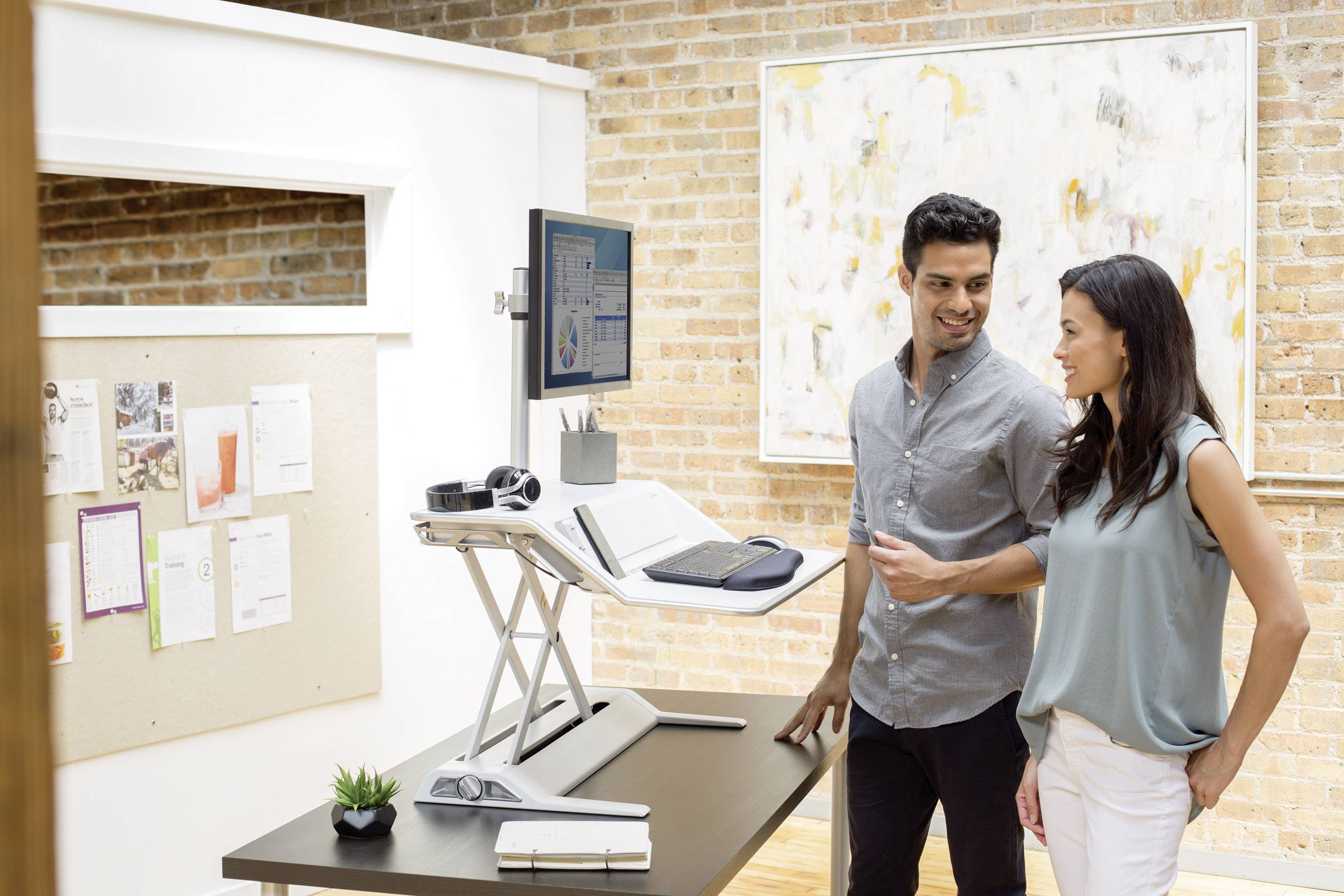 Fellowes Lotus™ DX Workstation Sitz-Steh-Schreibtischaufsatz Höhen-Bereich: 0 bis 432 mm Weiß