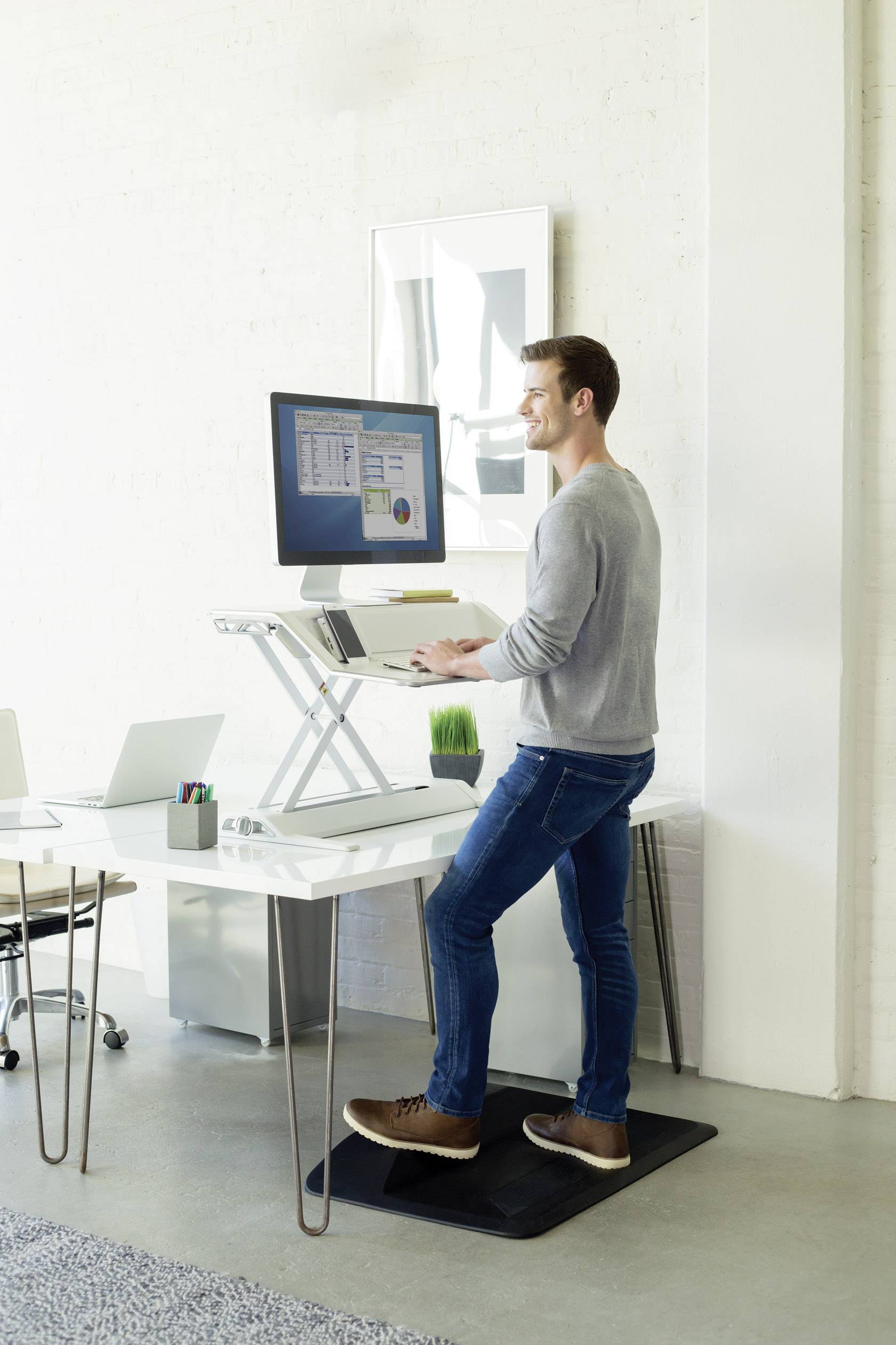 Fellowes Lotus™ DX Workstation Sitz-Steh-Schreibtischaufsatz Höhen-Bereich: 0 bis 432 mm Weiß