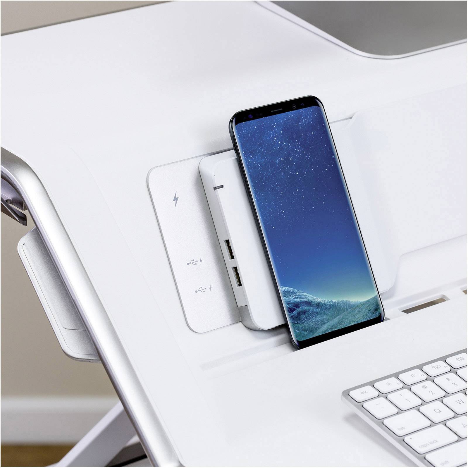 Fellowes Lotus™ DX Workstation Sitz-Steh-Schreibtischaufsatz Höhen-Bereich: 0 bis 432 mm Weiß